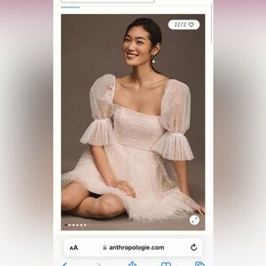 Anthropologie by watters pearl tulle babydoll dress